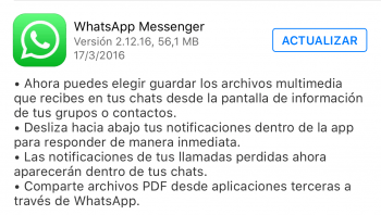 Imagen - Descarga WhatsApp 2.12.16 para iPhone con interesantes novedades