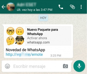 Imagen - &quot;Nuevo paquete para WhatsApp&quot;, otra estafa de emojis para WhatsApp