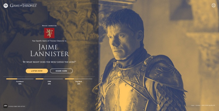 Imagen - Spotify te dice qu&eacute; personaje de Juego de Tronos eres por la m&uacute;sica que escuchas