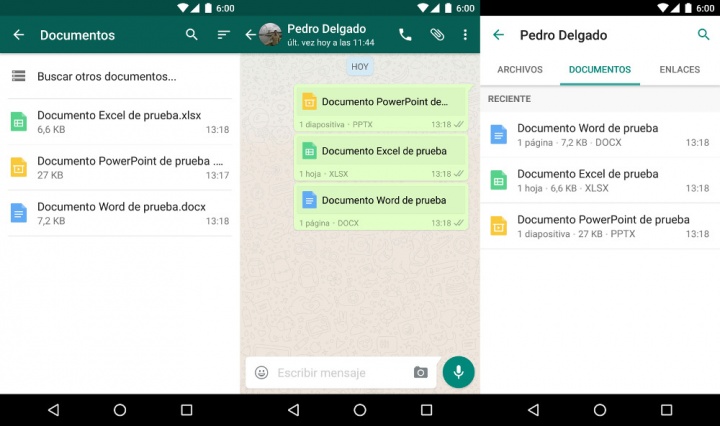 Imagen - WhatsApp se actualiza con soporte para enviar documentos Word, Excel y PowerPoint