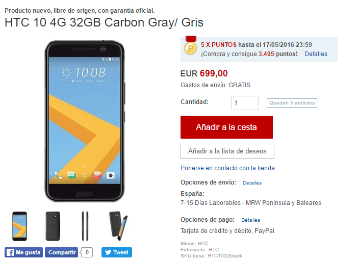 Imagen - 5 sitios d&oacute;nde comprar el HTC 10