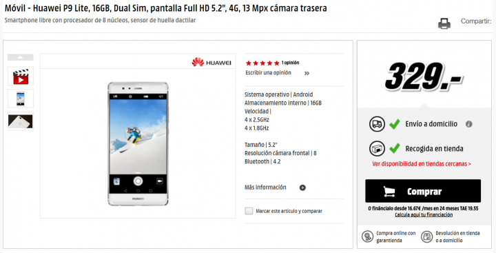 Imagen - D&oacute;nde comprar el Huawei P9 Lite