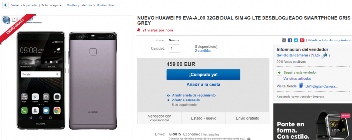 Imagen - Oferta: Huawei P9 por 459 euros &iexcl;140 euros de descuento!