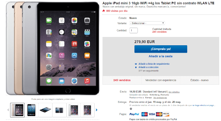 Imagen - Oferta: Apple iPad mini 3 4G por solo 279 euros