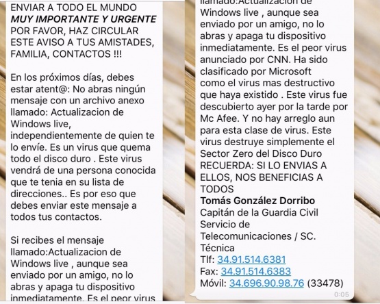 Imagen - Un bulo por WhatsApp extiende una peligrosa actualización de Windows
