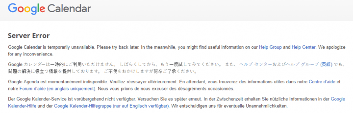Imagen - Google Calendar y Hangouts, ca&iacute;dos temporalmente