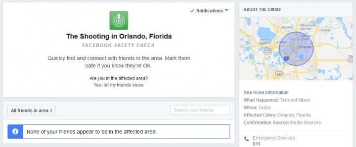 Imagen - Facebook activa el Safety Check por el atentado de Orlando
