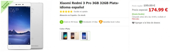 Imagen - 5 tiendas d&oacute;nde comprar el Xiaomi Redmi 3 Pro
