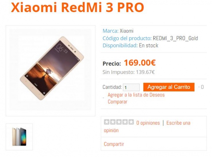 Imagen - 5 tiendas d&oacute;nde comprar el Xiaomi Redmi 3 Pro