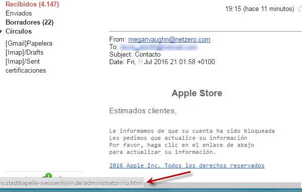 Imagen - Falsos correos en nombre de Apple aseguran el bloqueo de tu cuenta