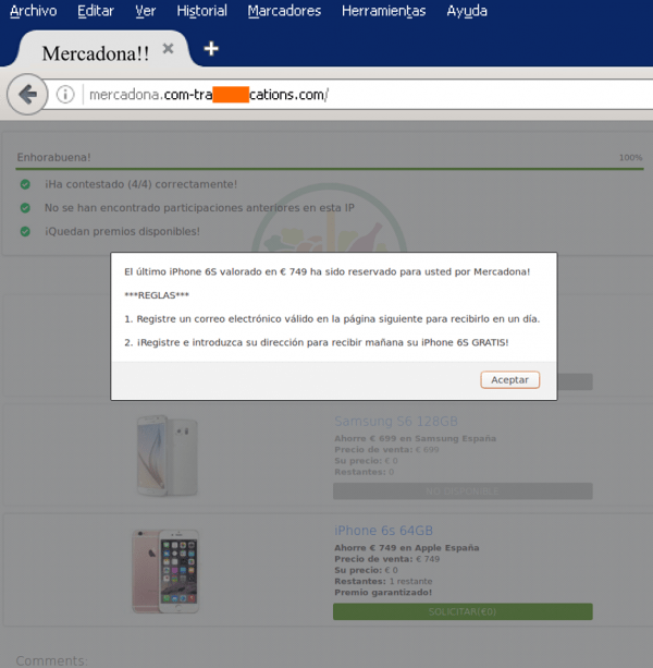 Imagen - Es una estafa: Mercadona no reserva ni regala iPhones