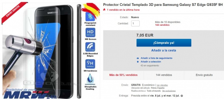 Imagen - 7 protectores de pantalla para el Samsung Galaxy S7 Edge