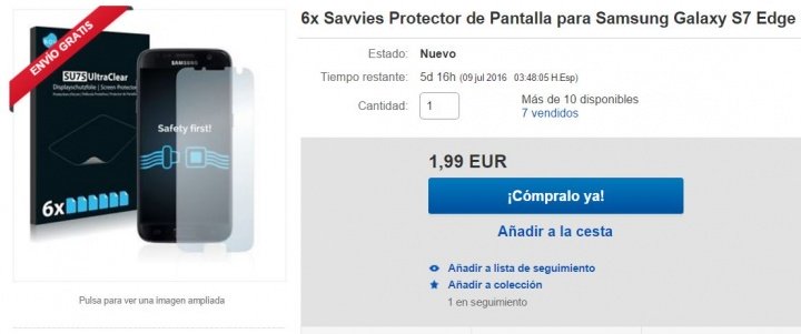 Imagen - 7 protectores de pantalla para el Samsung Galaxy S7 Edge