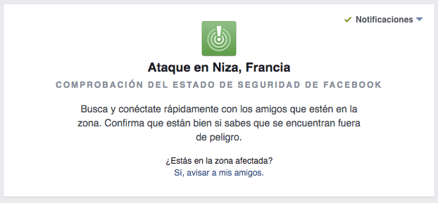 Imagen - Facebook activa Safety Check en Niza