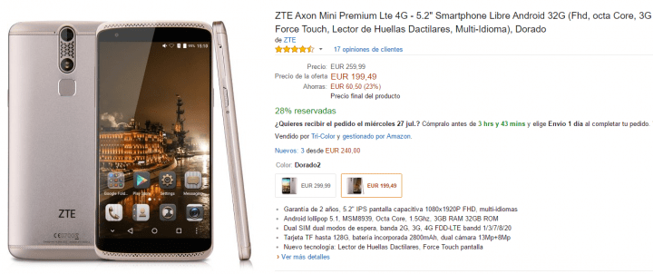 Imagen - Oferta: ZTE Axon Mini Premium por 100 euros menos