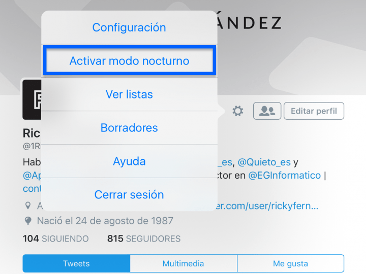 Imagen - Twitter lanza el modo nocturno en su app para iPhone