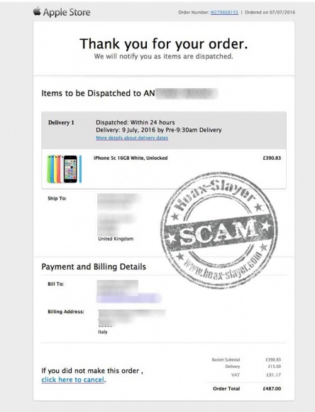 Imagen - Cuidado con el falso email de la Apple Store sobre una compra de un iPhone