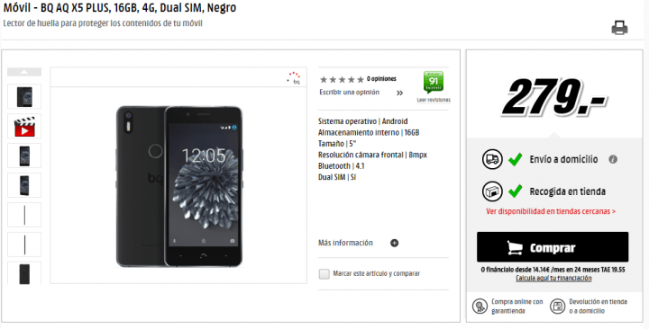 Imagen - D&oacute;nde comprar el bq Aquaris X5 Plus