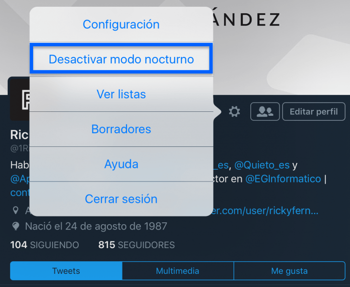 Imagen - Twitter lanza el modo nocturno en su app para iPhone