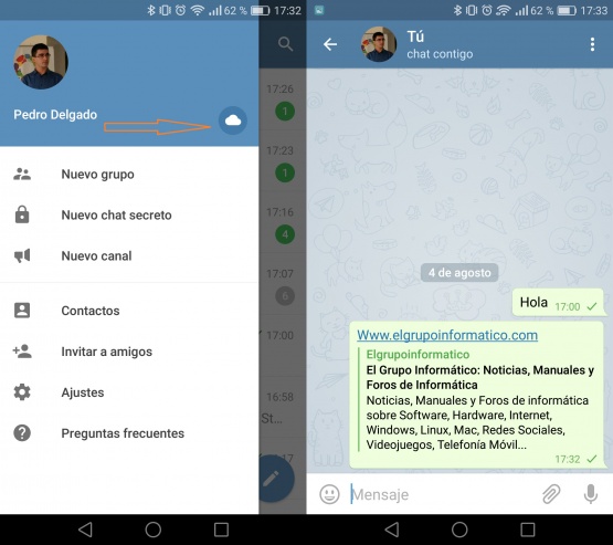 Imagen - Cómo abrir una conversación &quot;contigo mismo&quot; en Telegram