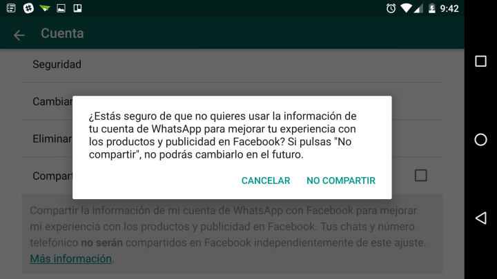 Imagen - C&oacute;mo evitar que WhatsApp comparta tus datos con Facebook