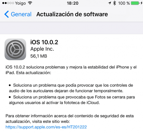 Imagen - iOS 10.0.2 ya est&aacute; disponible para descargar