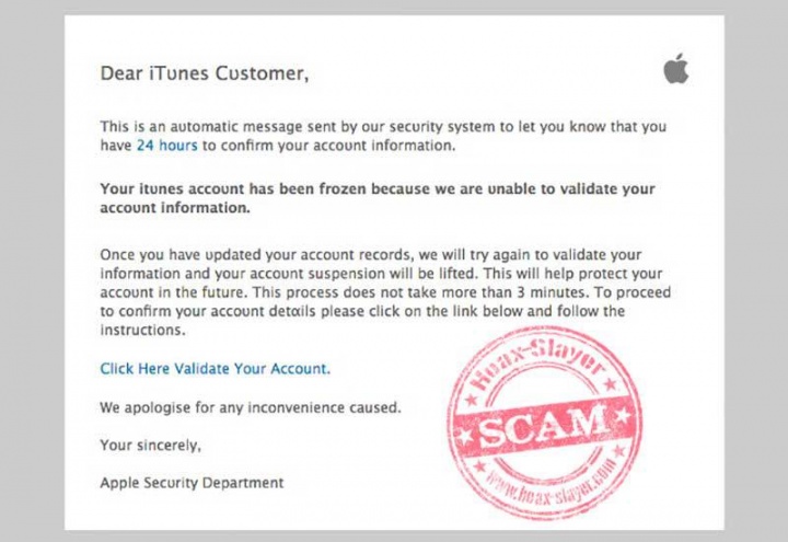 Imagen - Cuidado con el falso email de iTunes