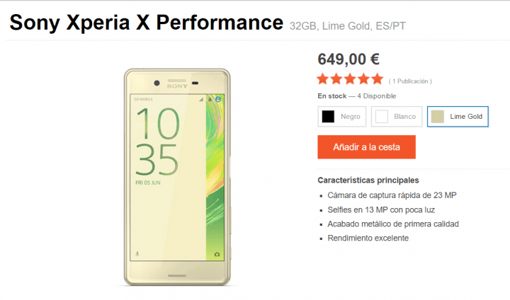 Imagen - D&oacute;nde comprar el Sony Xperia X Performance