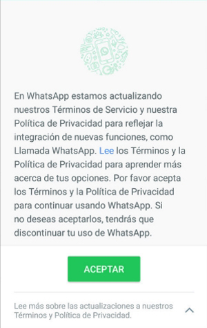 Imagen - Si no aceptas el contrato con Facebook, te quedarás sin WhatsApp