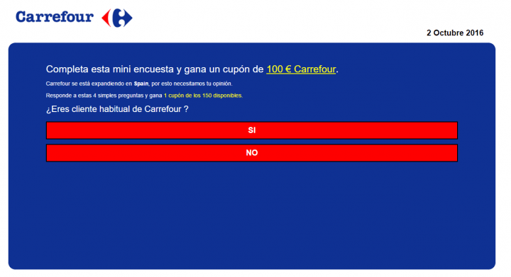 Imagen - Vuelven a circular por WhatsApp falsos cupones de Carrefour regalando dinero