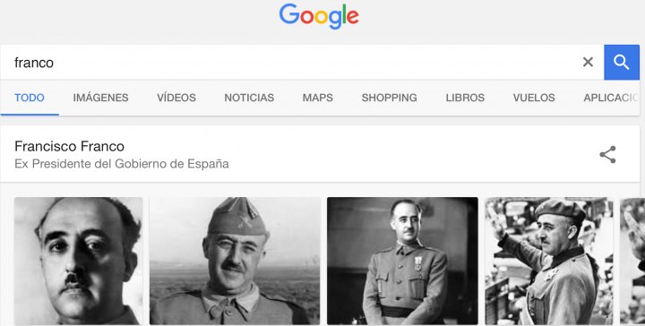Imagen - Google define a Franco como Ex Presidente del Gobierno de Espa&ntilde;a