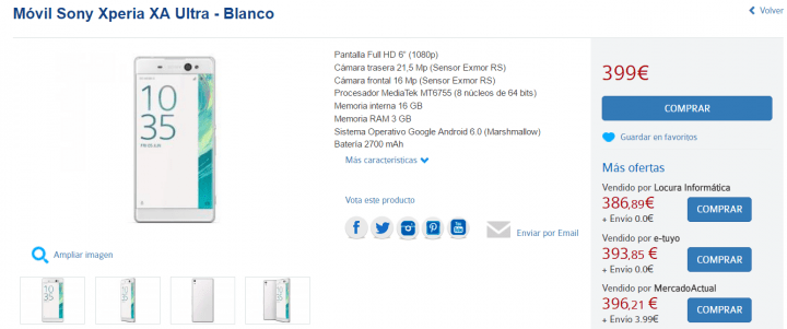 Imagen - D&oacute;nde comprar el Sony Xperia XA Ultra