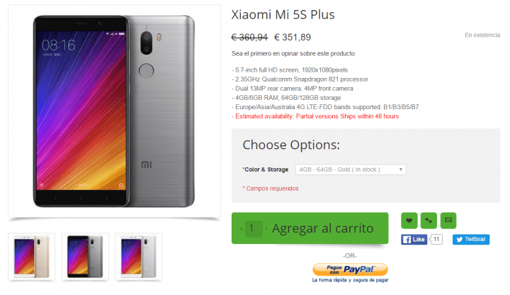 Imagen - 5 tiendas d&oacute;nde comprar el Xiaomi Mi5S Plus