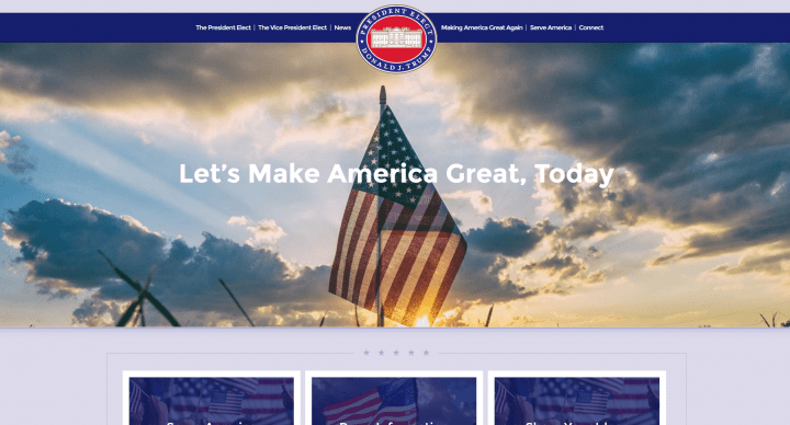 Imagen - Donald Trump ya tiene web oficial como presidente