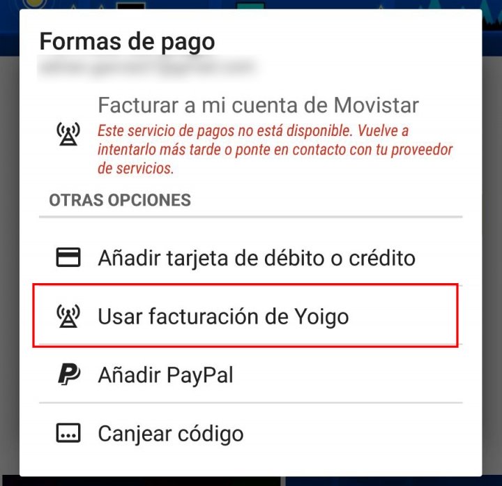 Imagen - Paga las compras en Google Play en tu factura con Yoigo