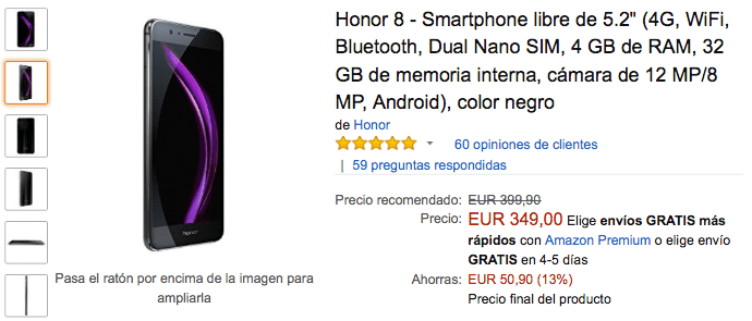 Imagen - Oferta: Honor 8, un gran m&oacute;vil por 349 euros en el Black Friday