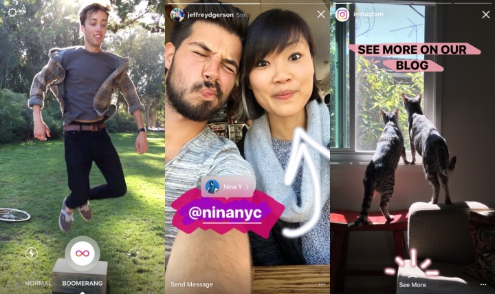Imagen - Instagram Stories añade Boomerang, menciones y enlaces