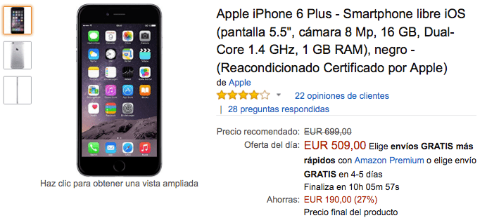 Imagen - Oferta: iPhone 6 Plus por solo 509 euros en Black Friday