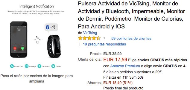 Imagen - Oferta: Pulsera de actividad por 17 euros en Cyber Monday