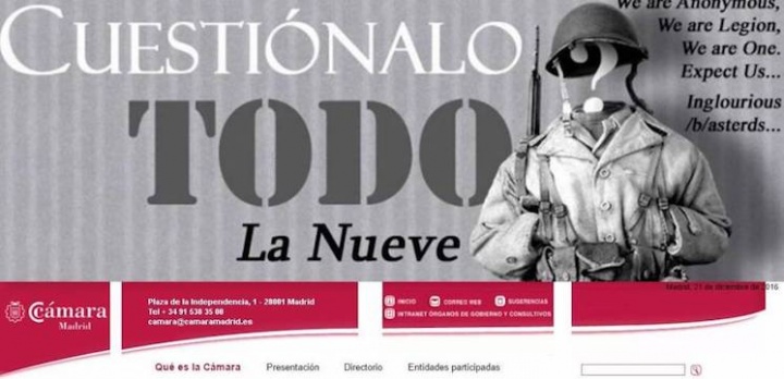 Imagen - Anonymous hackea la Cámara de Comercio de Madrid