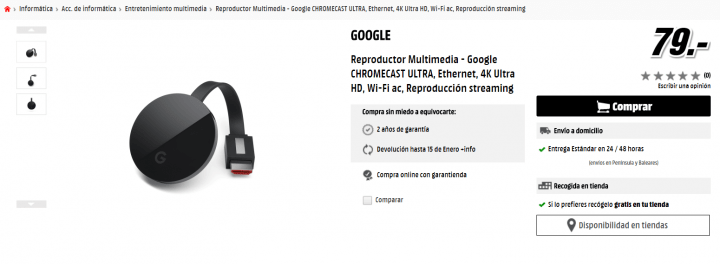 Imagen - 4 tiendas dónde comprar el Chromecast Ultra