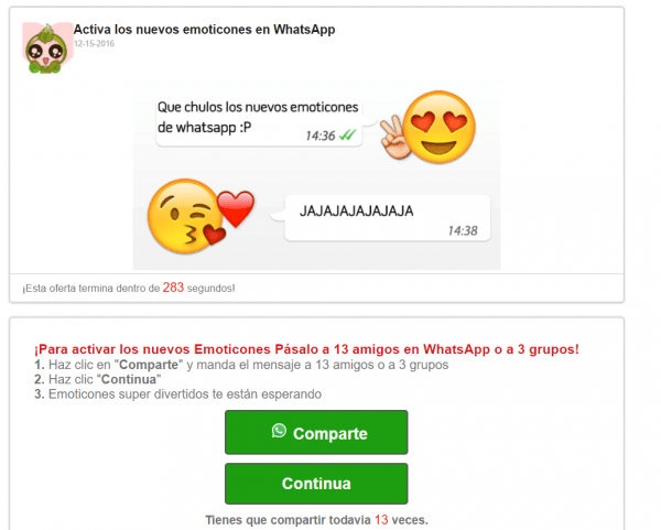 Imagen - Circula por WhatsApp una nueva estafa para descargar emoticonos animados
