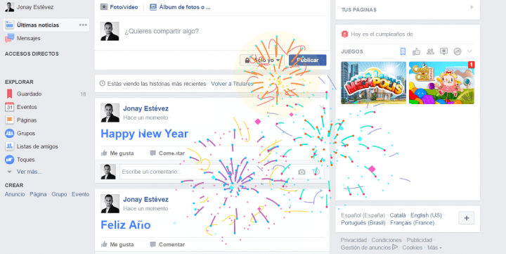 Imagen - Facebook lanza una animaci&oacute;n para la palabra "Feliz A&ntilde;o"