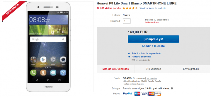 Imagen - Oferta: Huawei P8 Lite por 149 euros