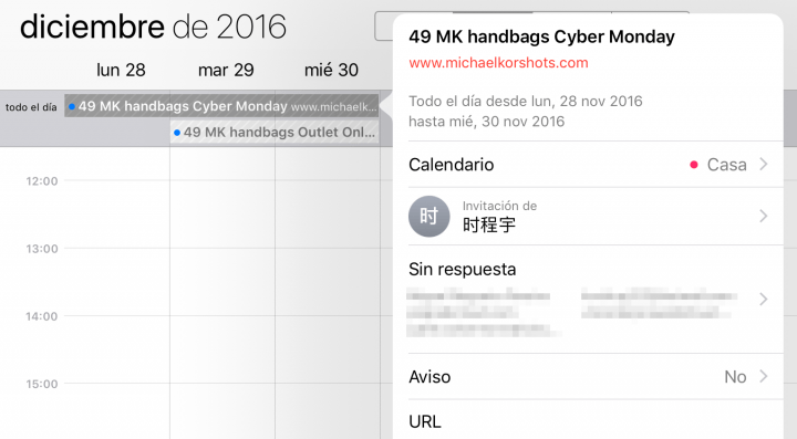 Imagen - La app Calendario de iOS sufre un ataque masivo de spam