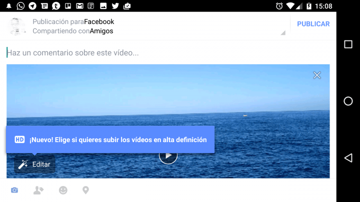 Imagen - Facebook en Android ya permite subir v&iacute;deos en calidad HD