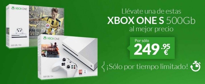 Imagen - Oferta: Xbox One S 500 GB + juego por tan solo 249,95 euros