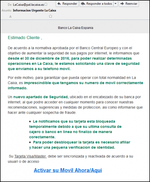 Imagen - Un nuevo correo se hace pasar por La Caixa para robar datos bancarios