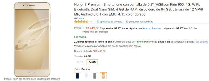 Imagen - D&oacute;nde comprar el Honor 8 Premium