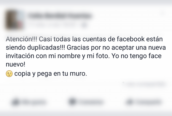 Imagen - Un nuevo bulo que circula por Facebook alerta de perfiles duplicados
